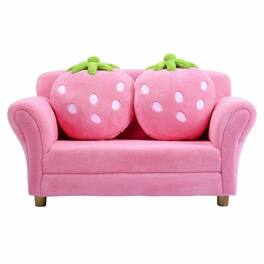 Pefilos - BL/PI Kids Strawberry Armrest Chair Sofa- Kids Couch for Kids - Pink