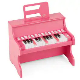 Gymax - 25 Keys Digital Piano w/Music Stand Teaching Mode Lighted Keys 6 Instruments - Pink