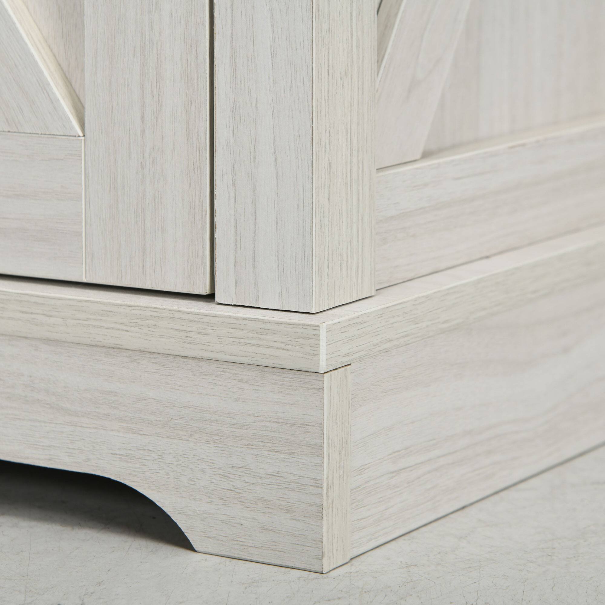 Alt View 8. Homcom - End Table with Storage, Side Table with Charging Station and USB Ports for Living Room - Distressed White.