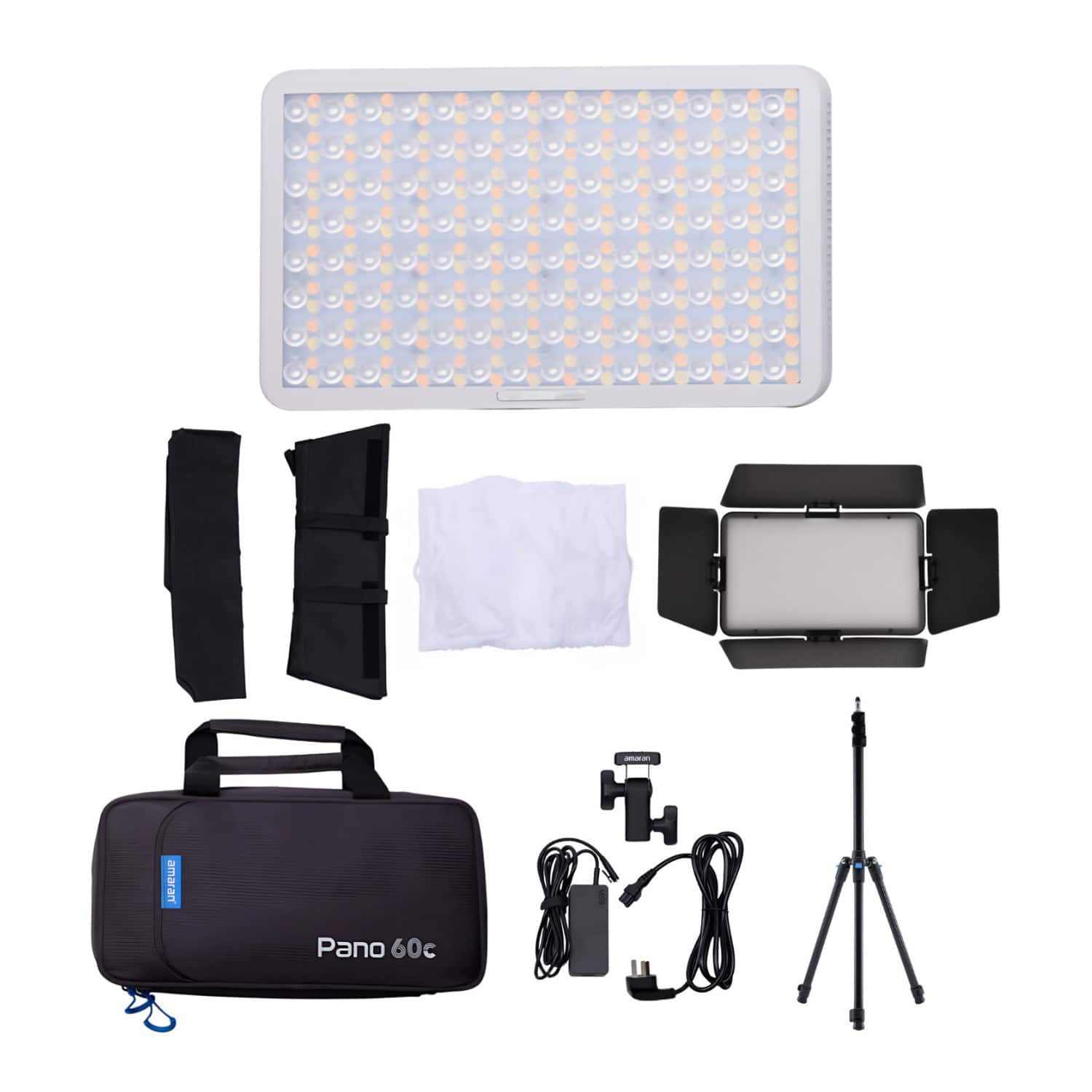 Amaran - Pano 60c Kit White (US) Bundle with Barn Door and 2m Light Stand