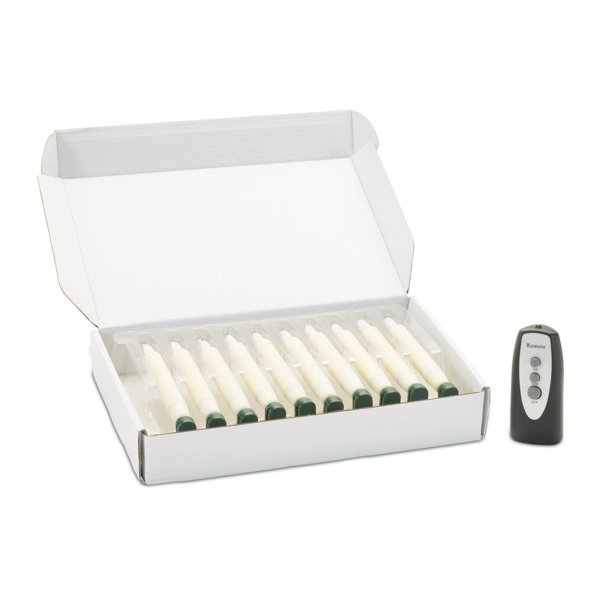 Angle. BreeBe - LED Clip-On Taper Candle (Set of 10) - Beige, Green.