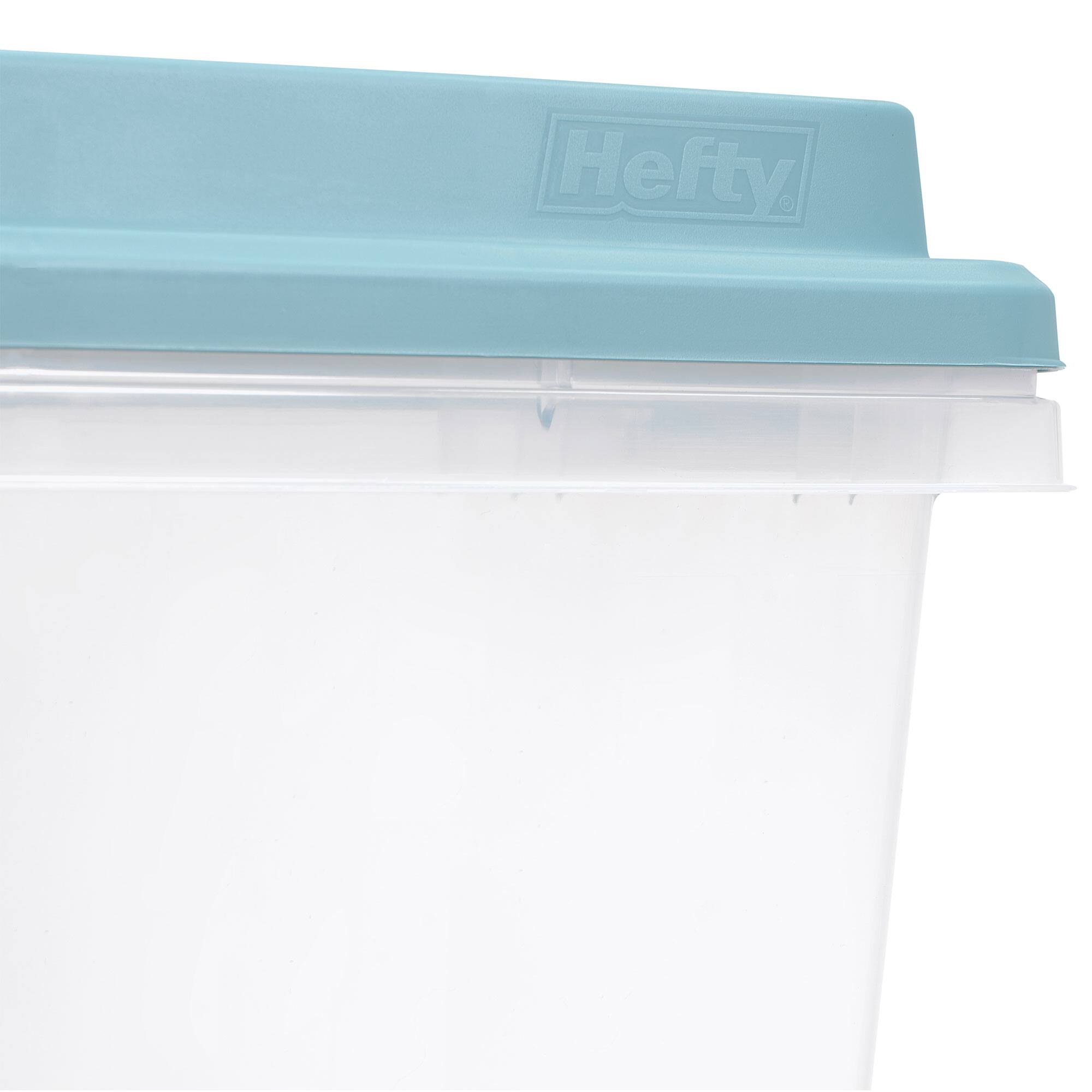 Alt View 8. Hefty - Hefty 40 Qt Hi-Rise Stackable Plastic Storage Bin with Lid, 6 Pack, Smoke Blue - Smoke Blue.