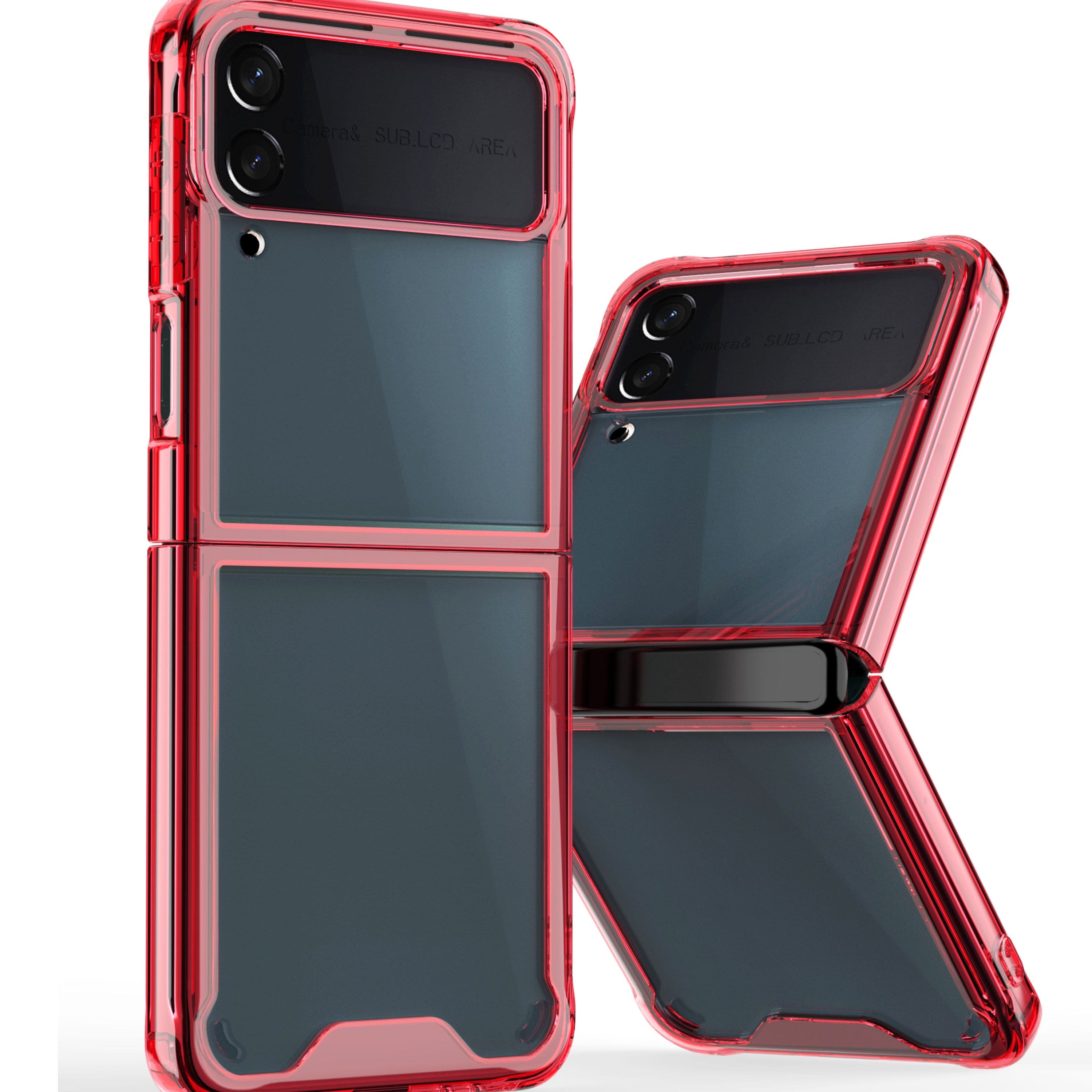 Kitcheniva - Translucent Hybrid Shockproof Case For Samsung Galaxy Z Flip 6 - Red