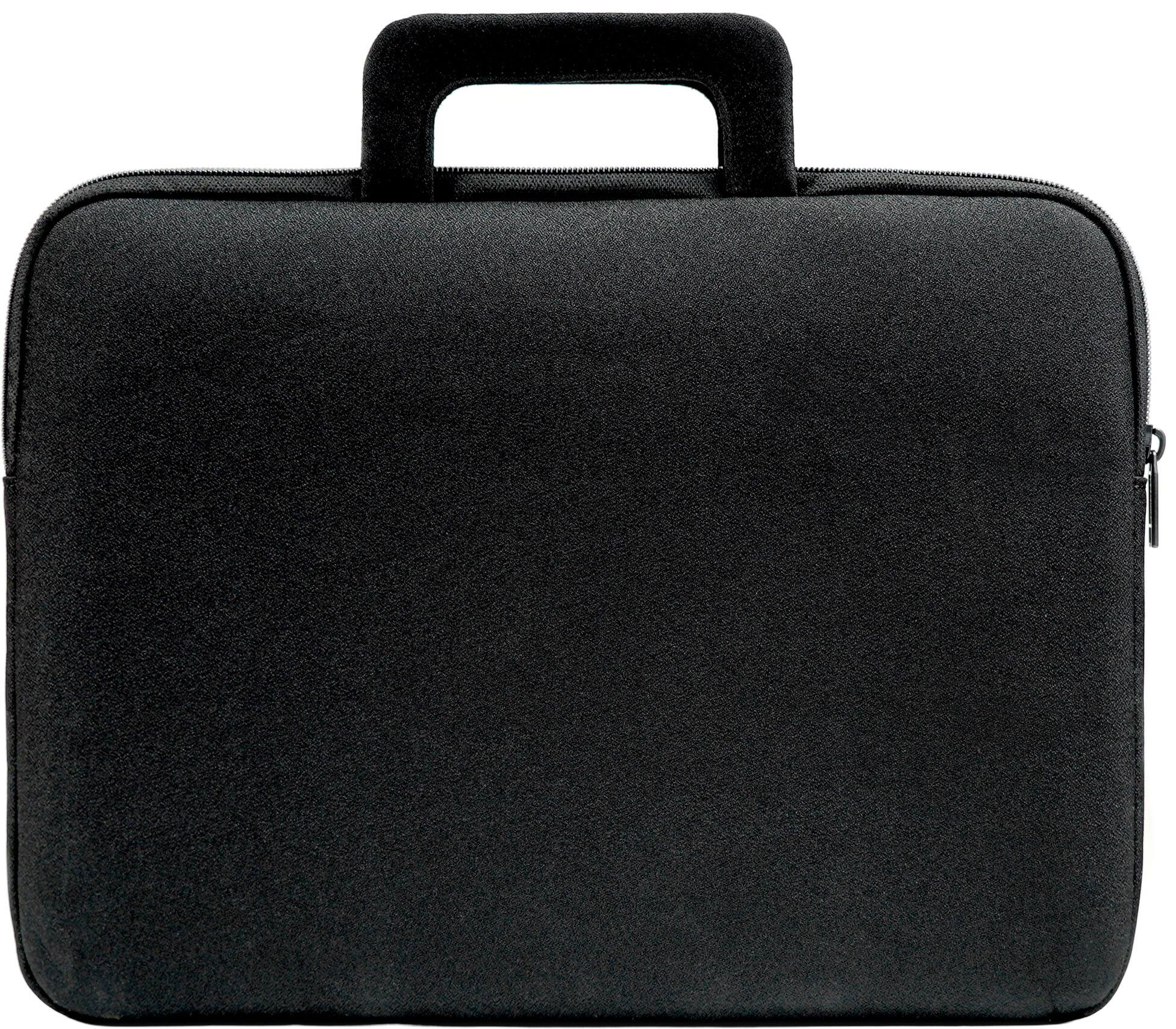 Left. Speck - Transfer Pro Pocket Protective Sleeve with Handle Universal 13"-14" for MacBook computers, laptops and tablets - Black/White.