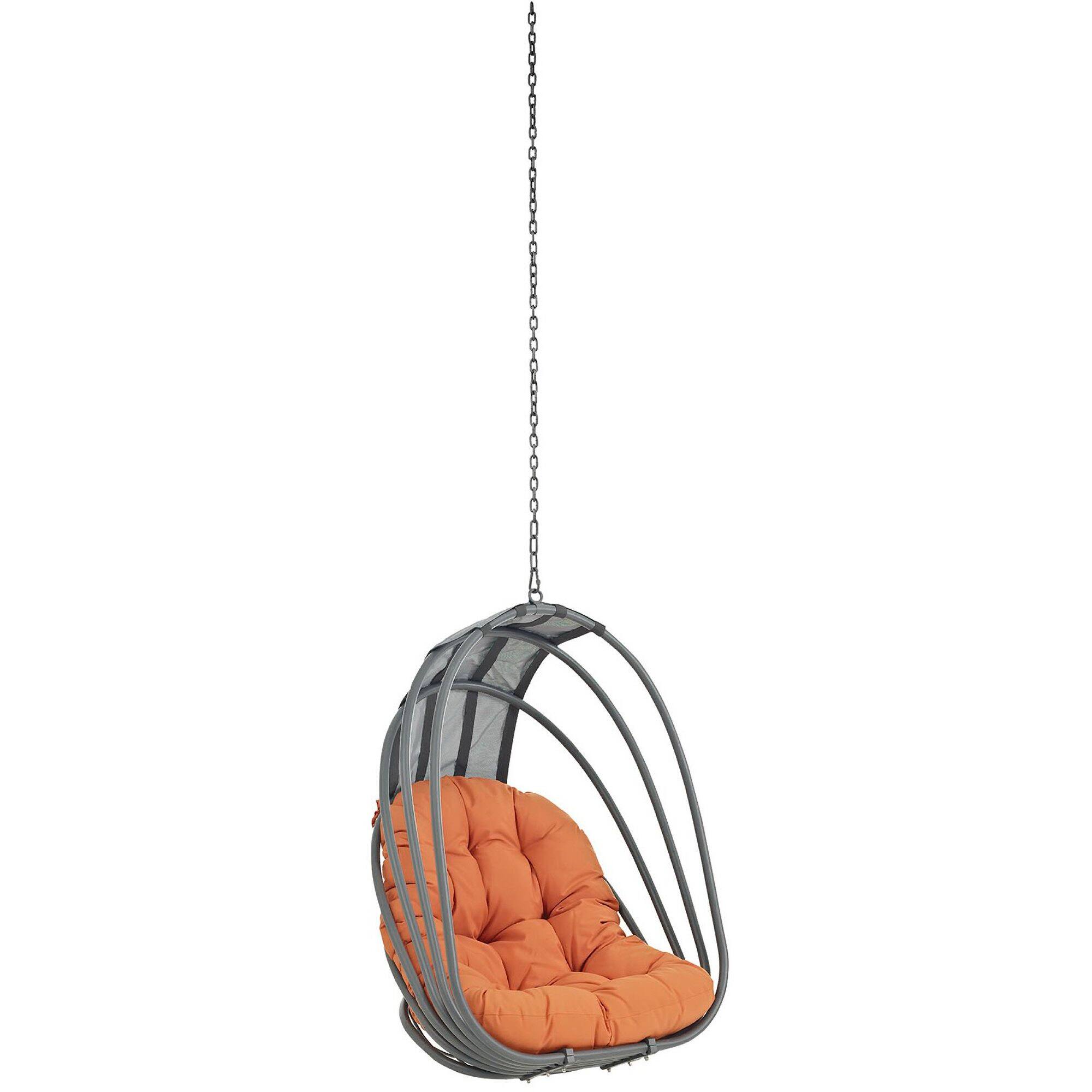 Back. Modway - Whisk Outdoor Patio Swing Chair Without Stand by Modway - Orange.