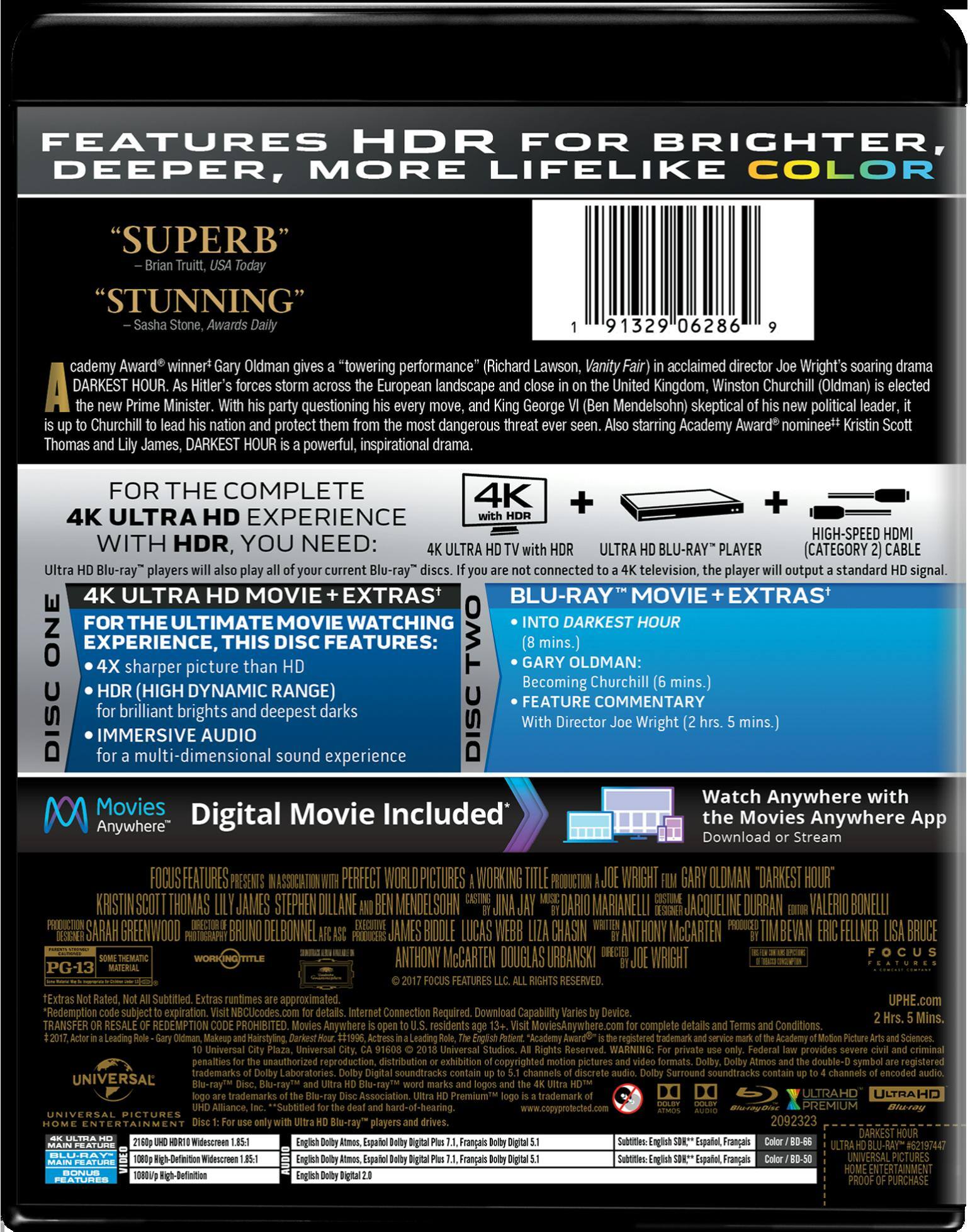 Angle. Darkest Hour   - 4K Blu-Ray.