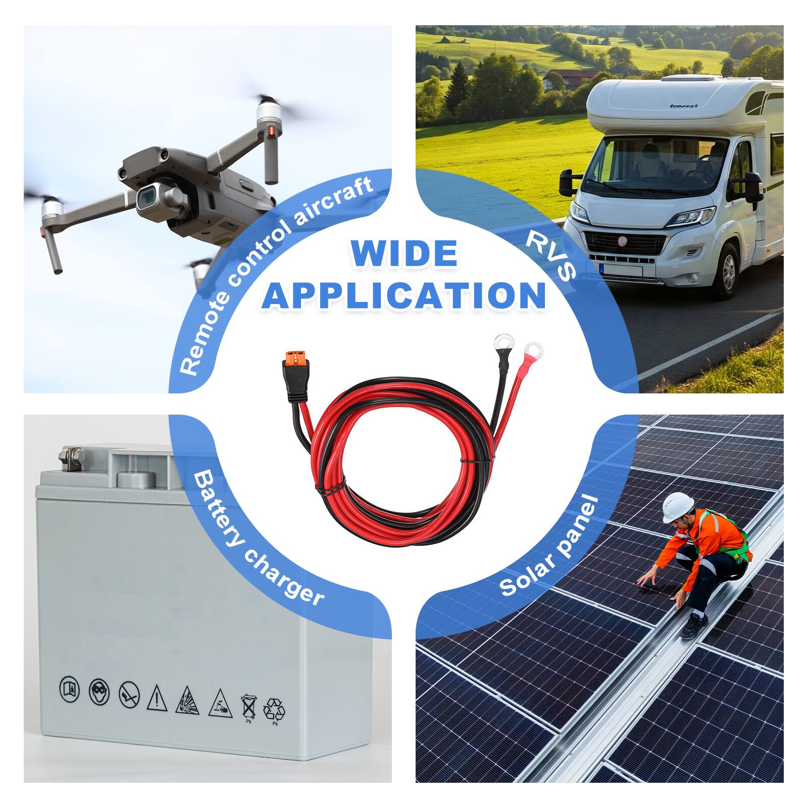 CCNd aircraft control WIDE RVS APPLICATION Remote Battery panel charger Solar