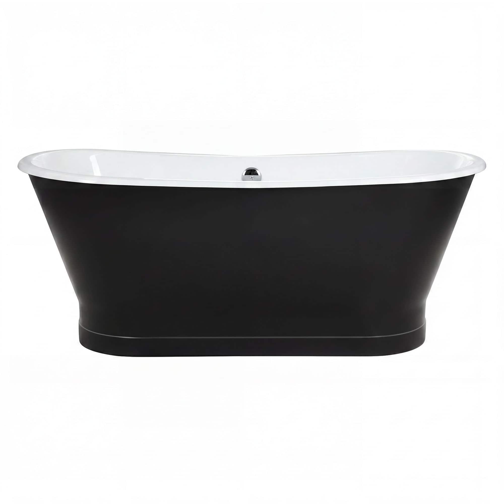 "Akicon - 67"" Freestanding Cast Iron Soaking Bathtub with Overflow & Drain - Black" price history on PriceWatchPro