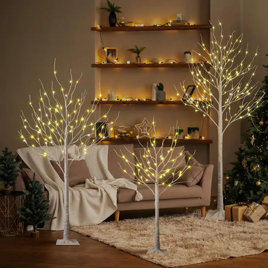 Led Tree Party Decor Skar Audio Led Birch Tree Light Set Trees With Warm Lights Indoor ...
