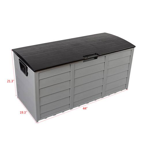 Box Depth Winado 75 Gallon Storage Deck Box Rattan Garden Cushion Organizer Patio ...