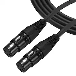 Unique Bargains - 3 Pin XLR Female to Female Mic Cable for Stage Studio - Black
