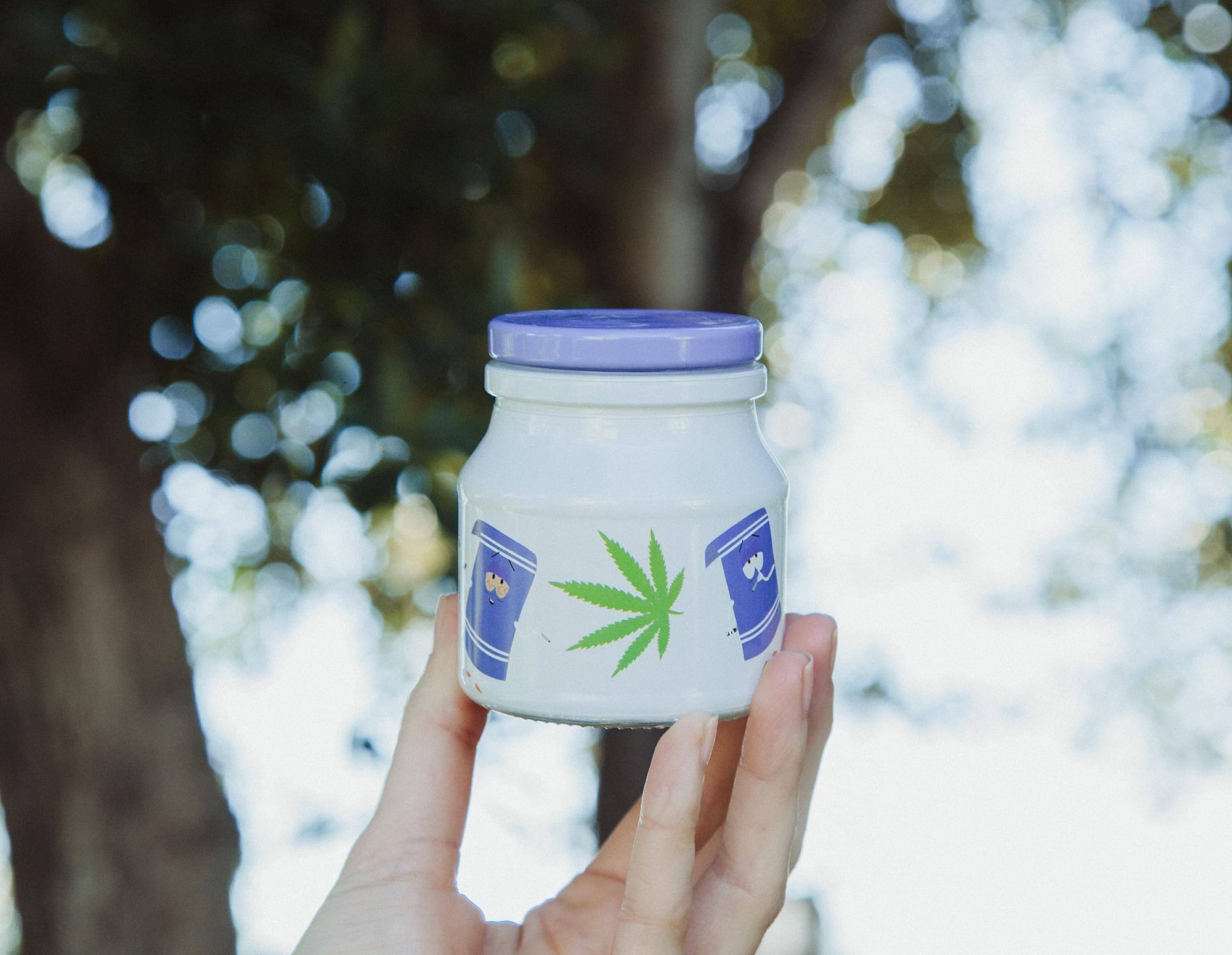 Alt View 2. Silver Buffalo - South Park Towelie Glass Storage Jar With Lid | Holds 5 Ounces - Blue.