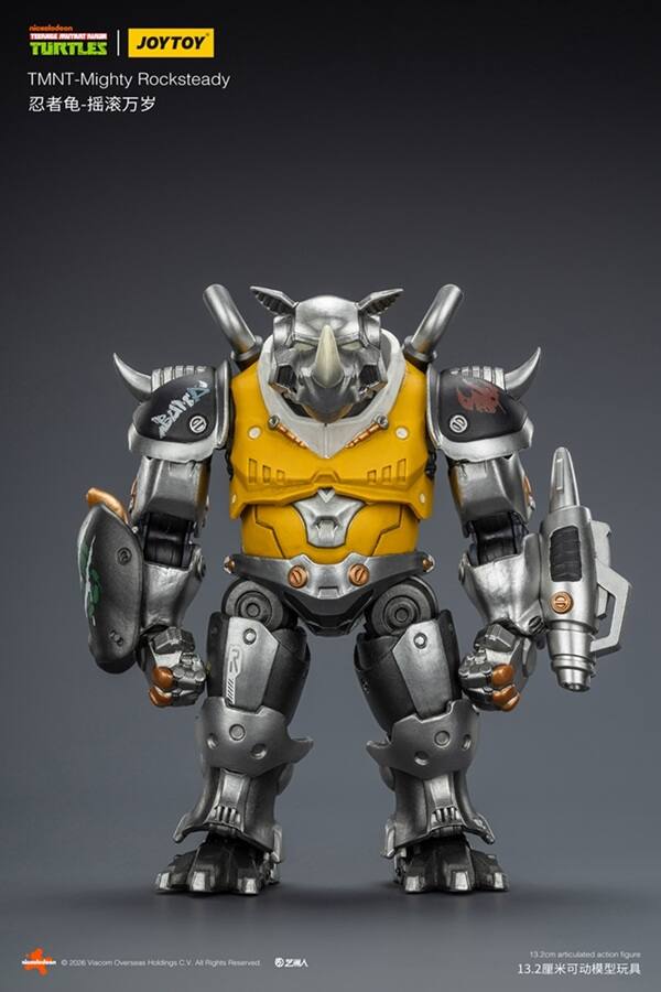Teenage Mutant Turtles | JOYTOY TMNT-Mighty Rocksteady - BAN JD U O a 10 i I S - 2026 Viacom Overseas Holdings C.V All Rights Reserved M 13 2om articulated action figure 13.2