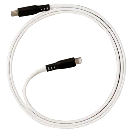 Front. Ventev - Flat USB-C to Apple Lightning High Speed Tangle-Free 6 Foot Cable - White.