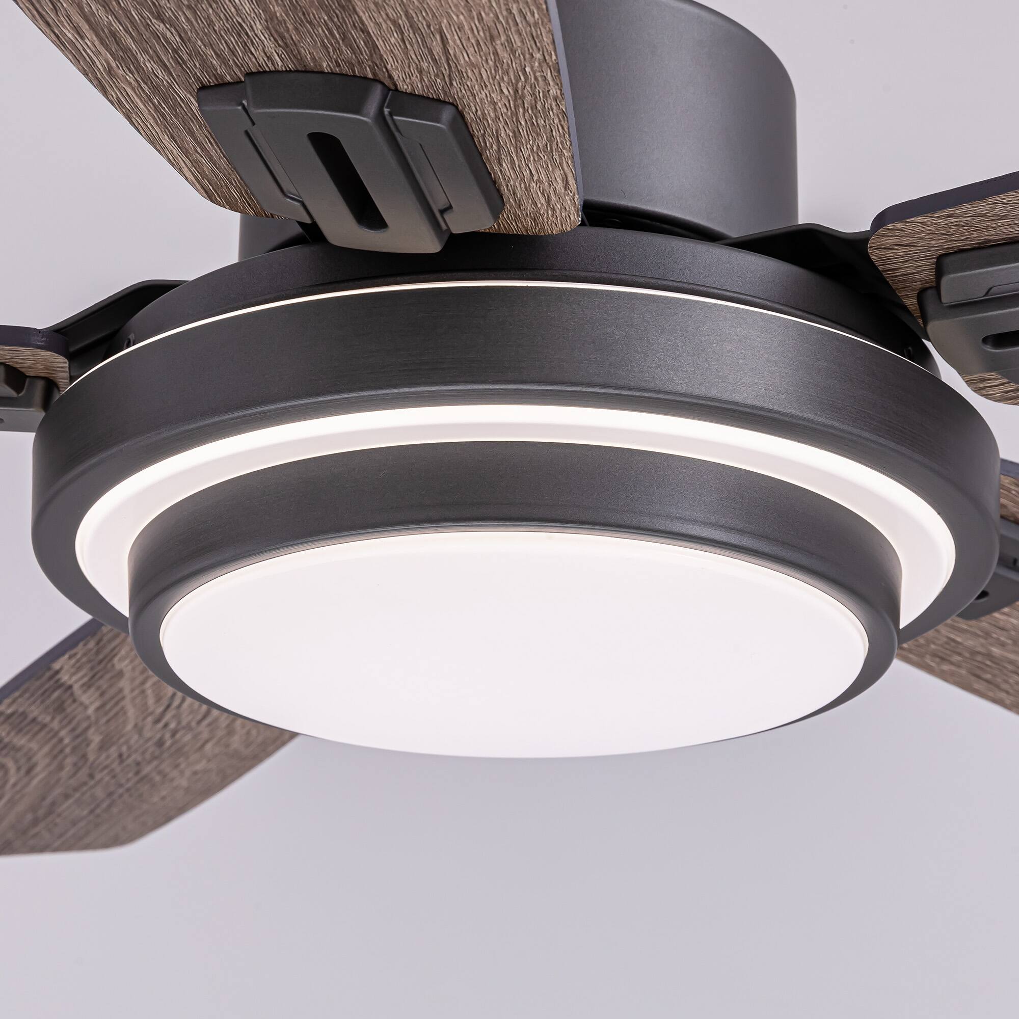 Alt View 5. Siljoy - 52-in Gray Ceiling Fan with Grey or Oak Color Blades Ceiling Fan With Light - Remote Included - Gray.