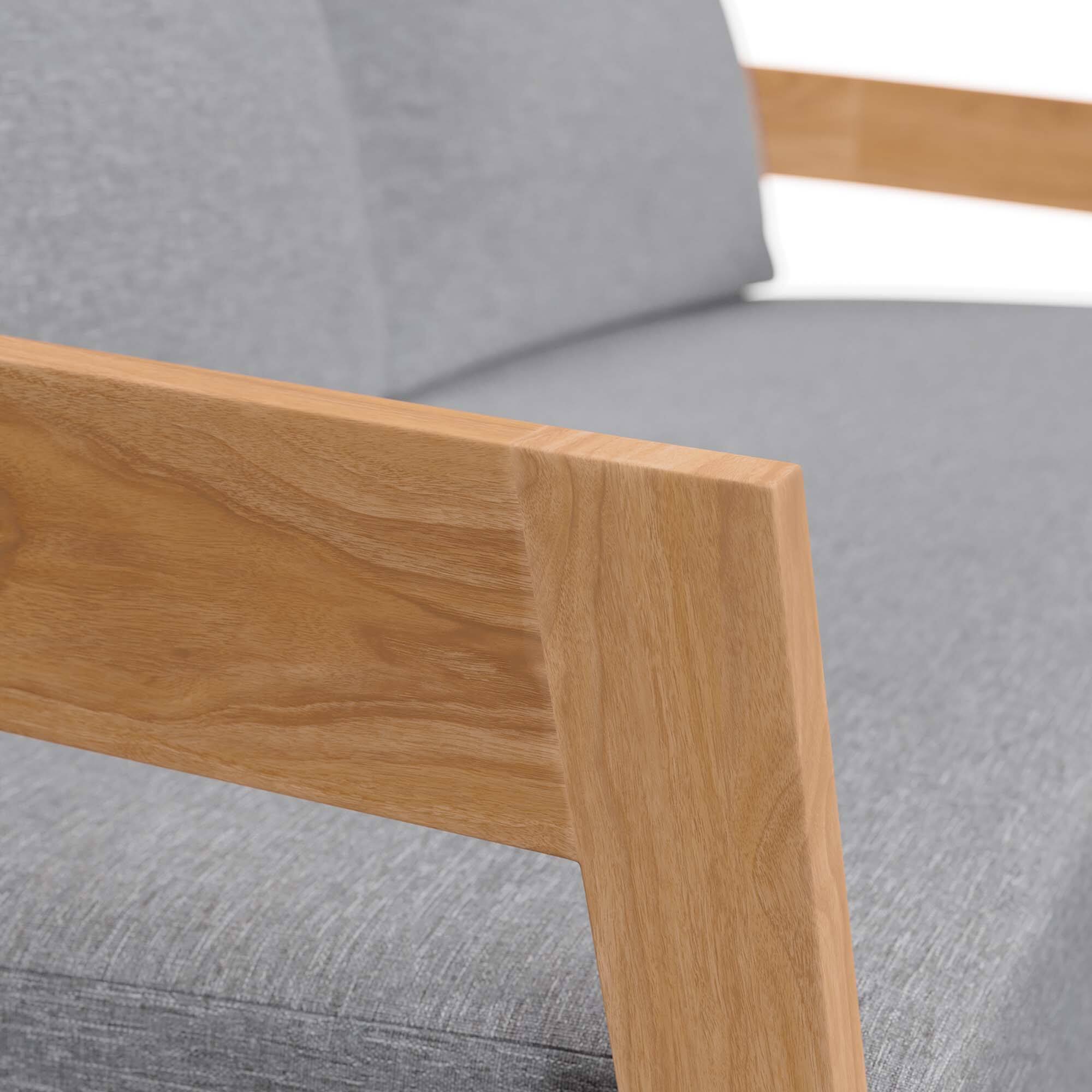 Alt View 4. Modway - Brisbane Teak Wood Outdoor Patio Loveseat by Modway - Natural Gray.