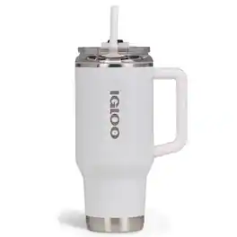 Igloo - 32 oz. Flip ‘n’ Sip Stainless Steel Travel Mug - White