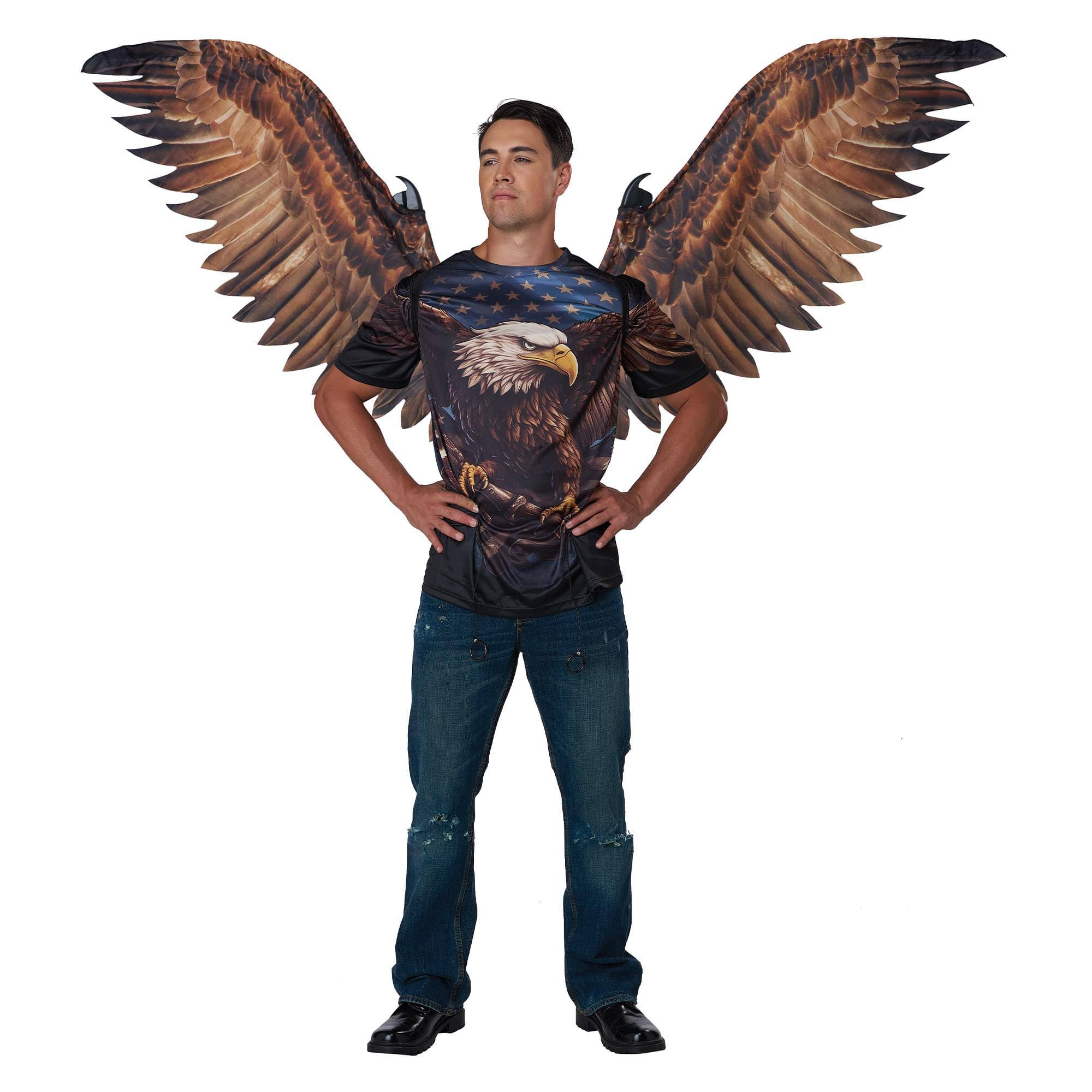 Front. California Costumes - Eagle Bird Of Prey Costume Wings | One Size Fits Most - Brown.