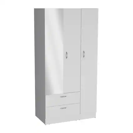 Front. TuHome - Riverside Armoire White MDF - White.
