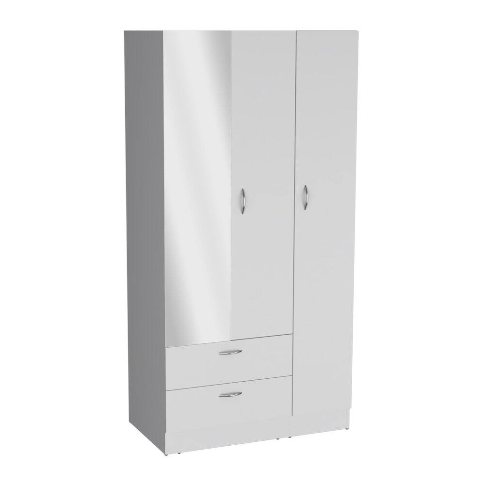 Front. TuHome - Riverside Armoire White MDF - White.
