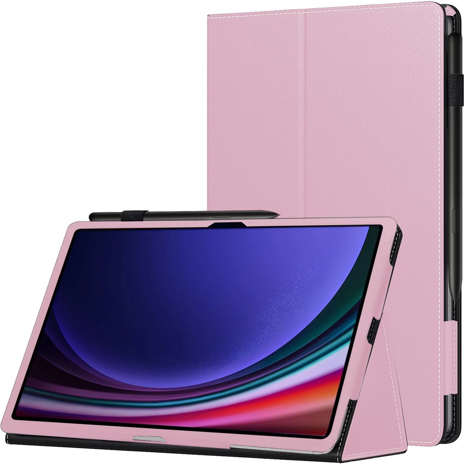 Alt View 11. SaharaCase - Bi-Fold Folio Case for Samsung Galaxy Tab S10 Ultra and Tab S9 Ultra - Pink.