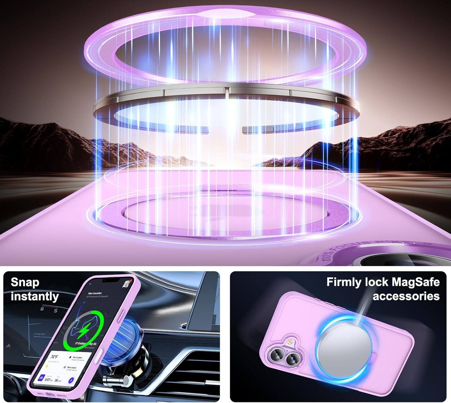 Snap instantly  
Firmly lock MagSafe accessories