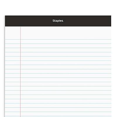 Alt View 3. Staples - Notepad, 8.5" x 11.75", Wide Ruled, 50 Sheets/Pad, 72 Pads/Pack - White.