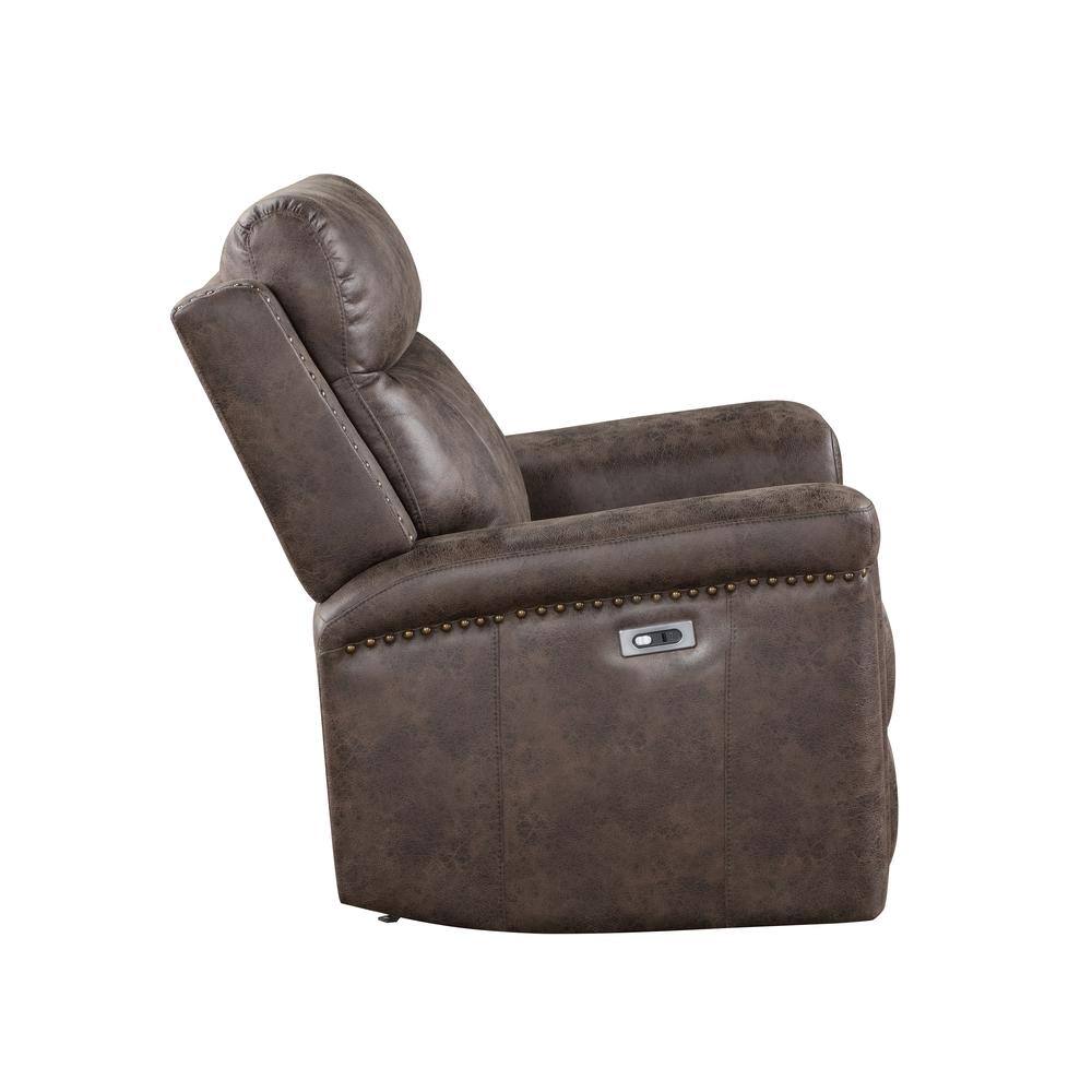 Left. New Classic Furniture - Quade Glider Recliner W/Pwr Fr-Mocha - Brown.