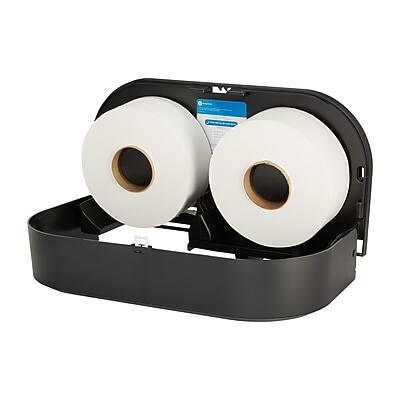 Alt View 8. Georgia-Pacific - Georgia-Pacific Jumbo Jr. Dual-Roll Toilet Paper Dispenser, Black (59210) - Black.