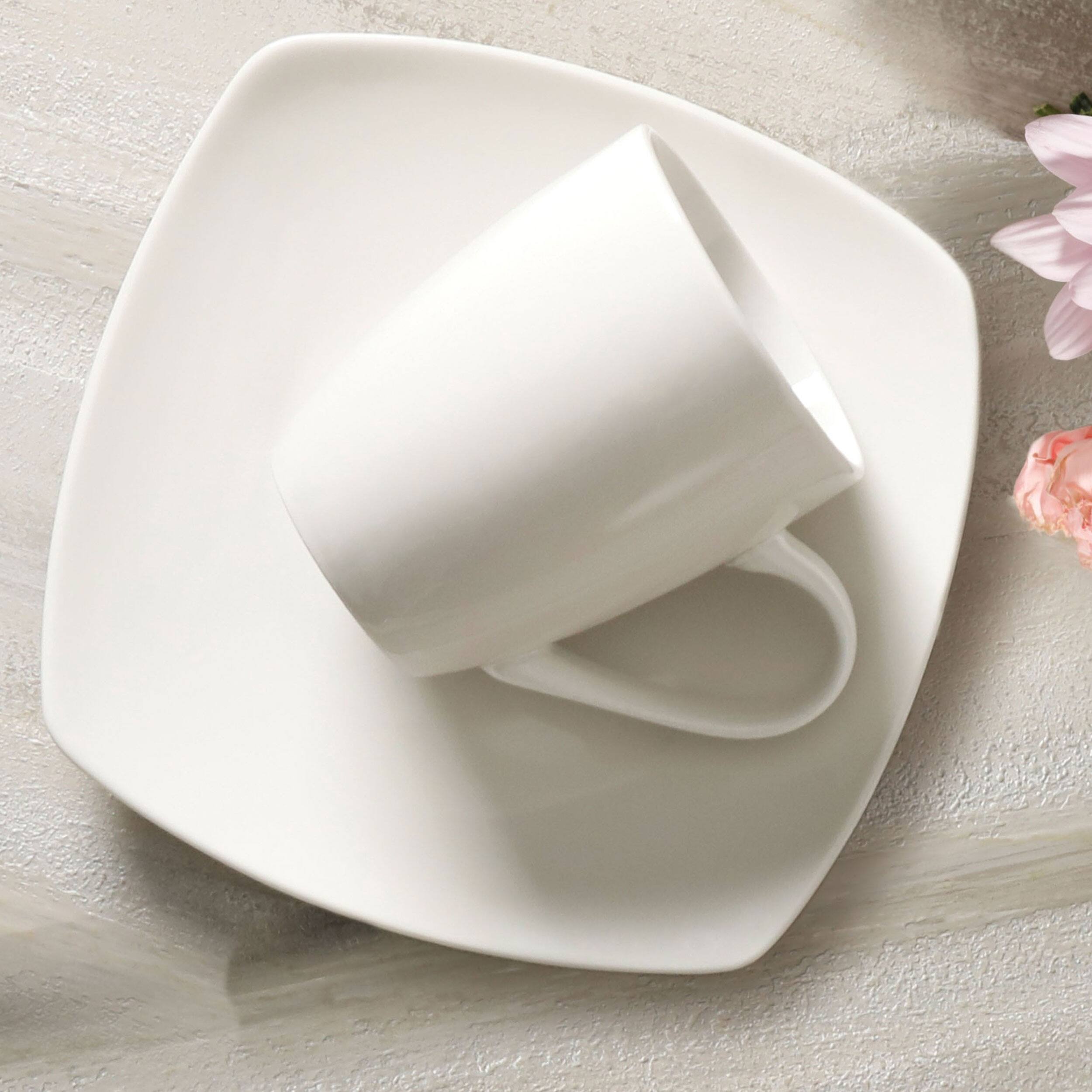 Alt View 2. Gibson - Gibson Home Hagen Square Dinnerware Set in White, Set of 30 - White.