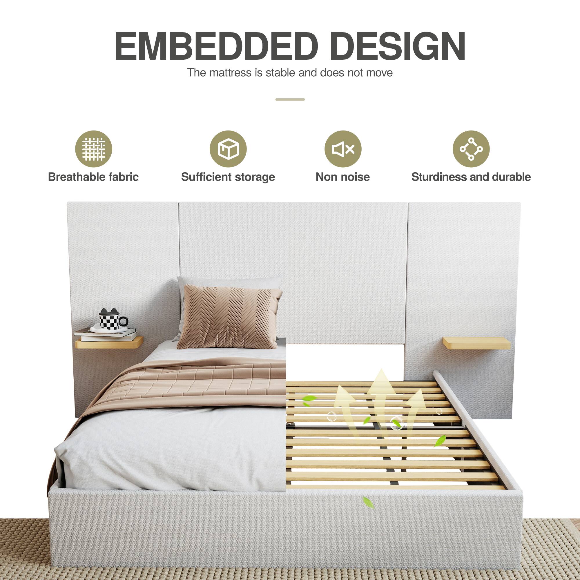 EMBEDDED DESIGN  
The mattress is stable and does not move

- Breathable fabric
- Sufficient storage
- Non noise
- Sturdiness and durable