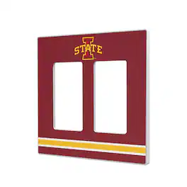 Keyscaper - Iowa State Cyclones Stripe Design Double Rocker Light Switch Plate - Multicolor