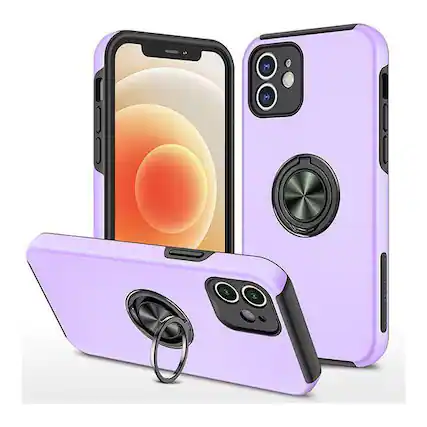 Front. Entronix - Entronix iPhone 11 Case with 360º Circular Ring Gripstand for Ultimate Protection and Convenience - Purple.