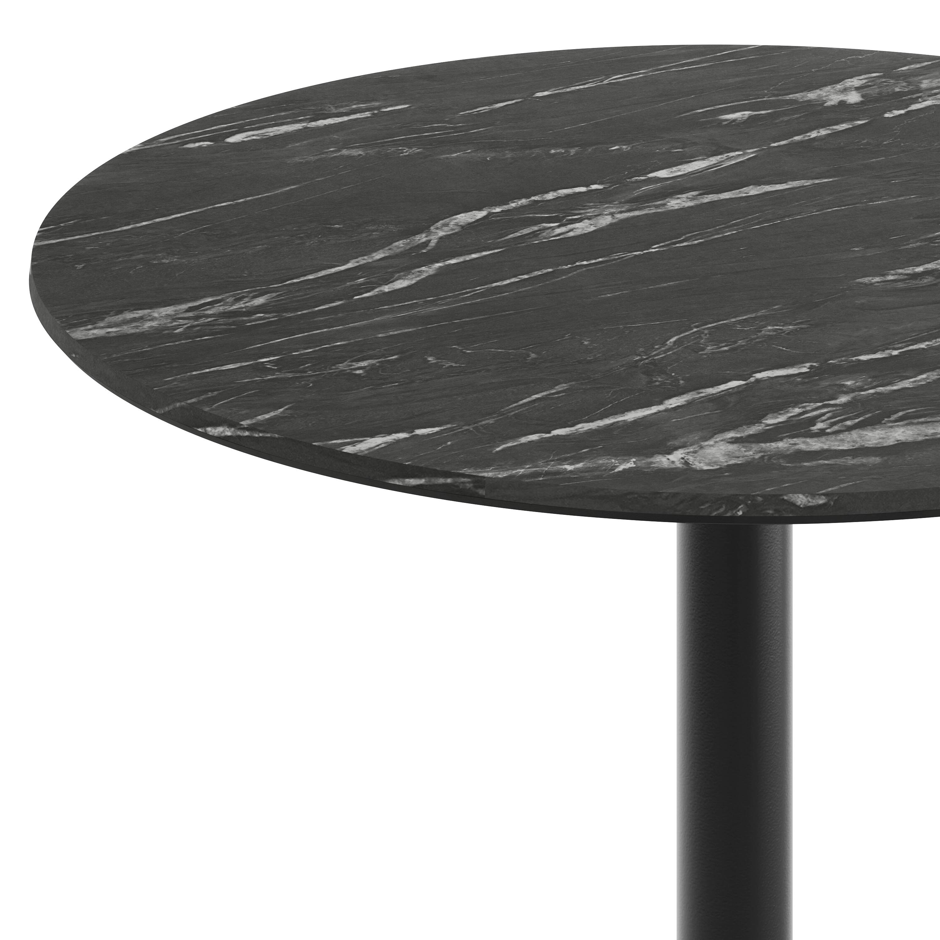 Alt View 9. Emma + Oliver - PureShield Tabletop with Seam-Free Surface Innovation and Bar Height Base - Black Faux Marble/Black Base.
