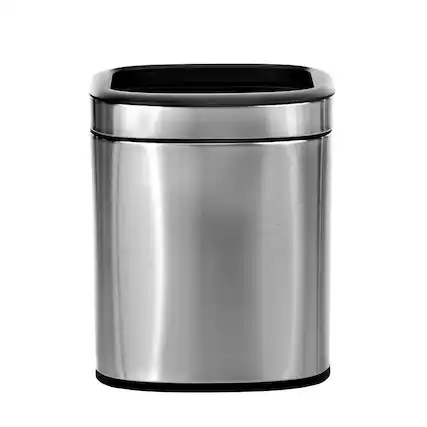 Front. Alpine Industries - Stainless Steel 2.6 Gallon Kitchen Indoor Trash Can - Stainless Steel.