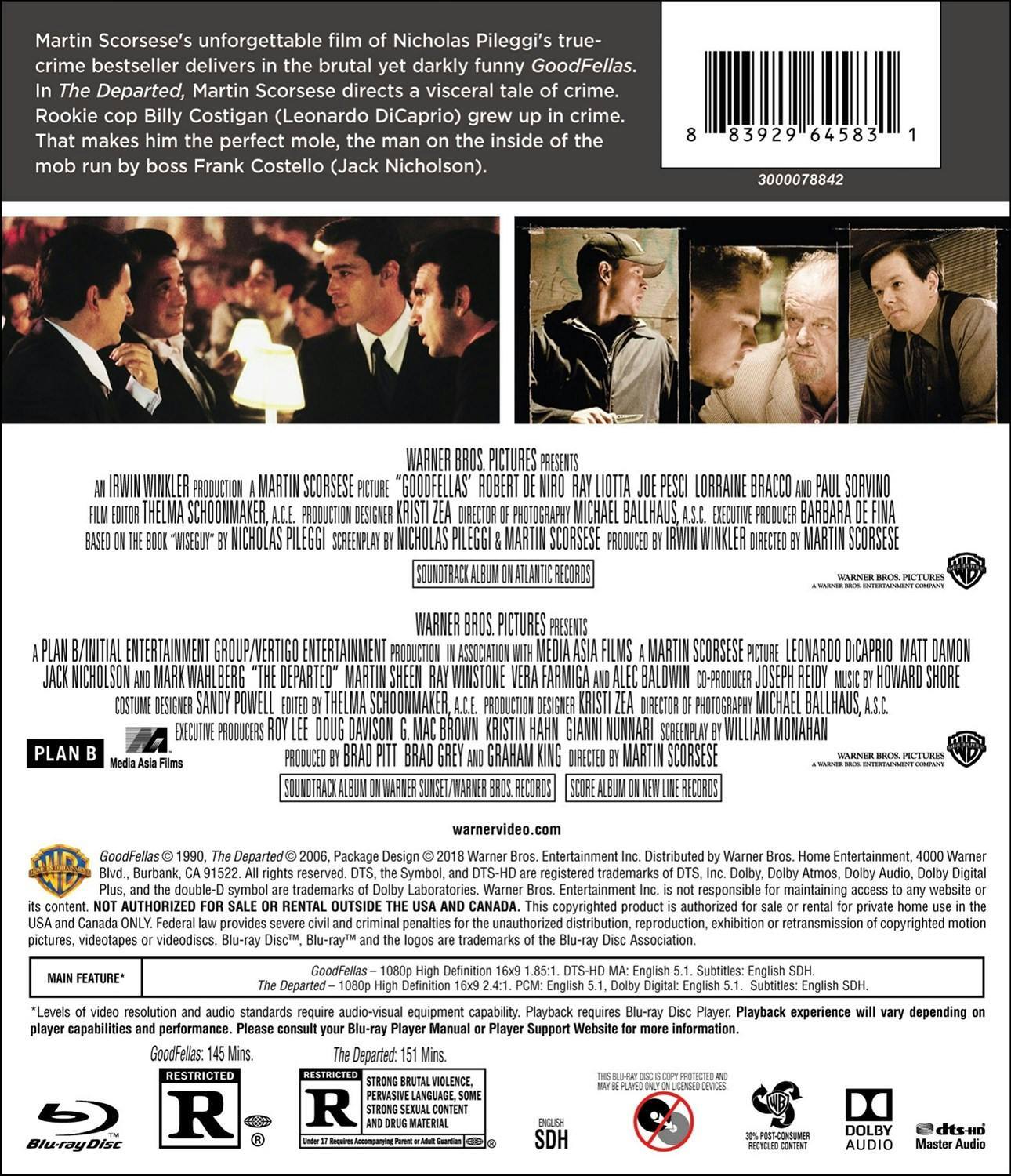 Back. Goodfellas/The Departed (Blu-ray Double Feature) [Blu-ray].