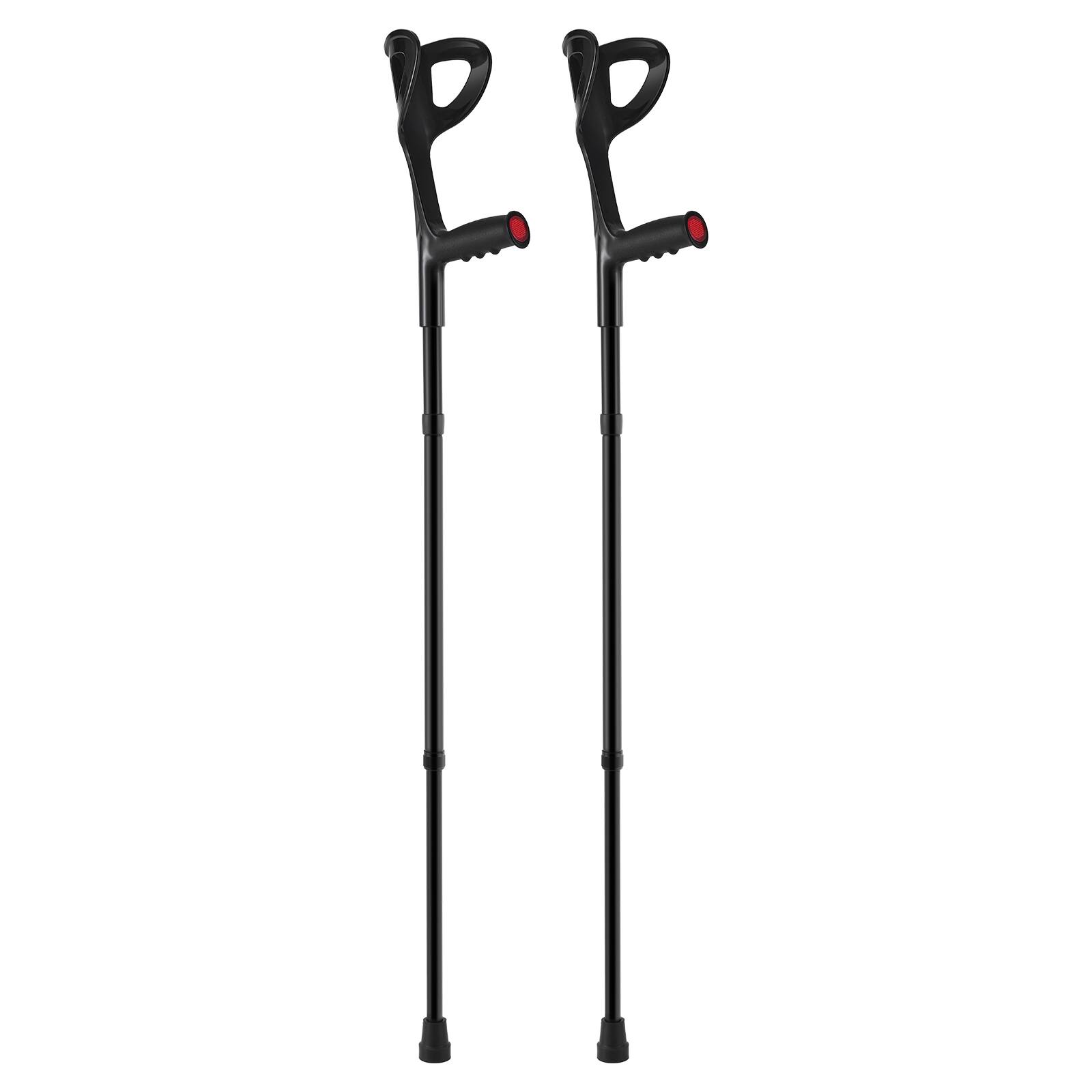 Alt View 5. VEVOR - Forearm Crutches for Adults, Folding Walking Forearm Crutches with 10-Level Adjustable Height - Black.