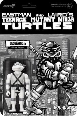 Super7 - Teenage Mutant Ninja Turtles - Reaction Wv9 - Leonardo (Comic Greyscale) - Collectibles - Multicolor