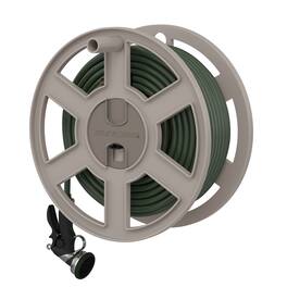 Suncast - Sidewinder 100 Foot Wall Mount Garden Yard Outdoor Hose Reel, Taupe