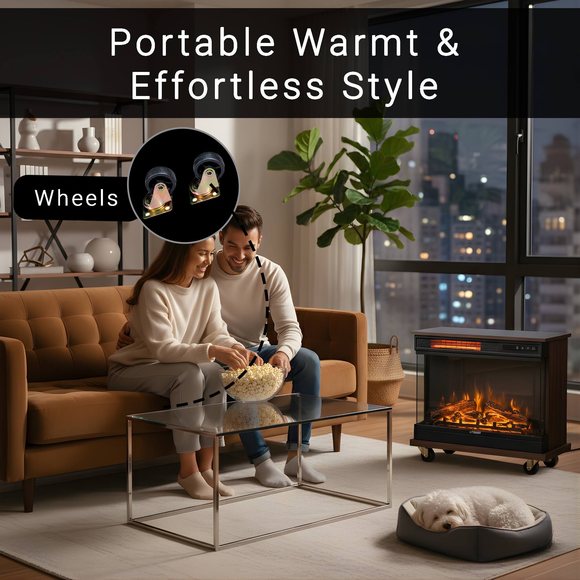 Portable Warmth & Effortless Style  
Wheels