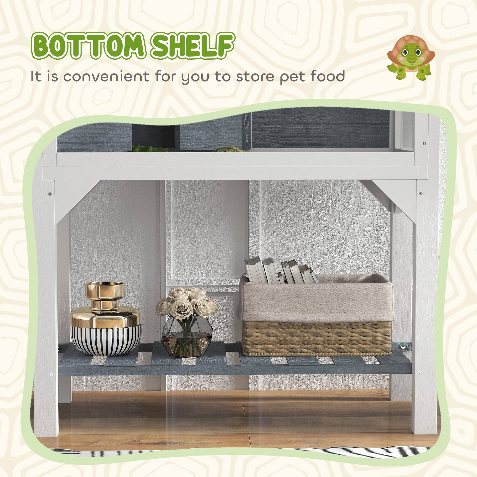 BOTTOM SHELF  
It is convenient for you to store pet food