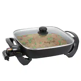 MegaChef - 11.81 Inch Electric Skillet with Non-Stick Coating - Black