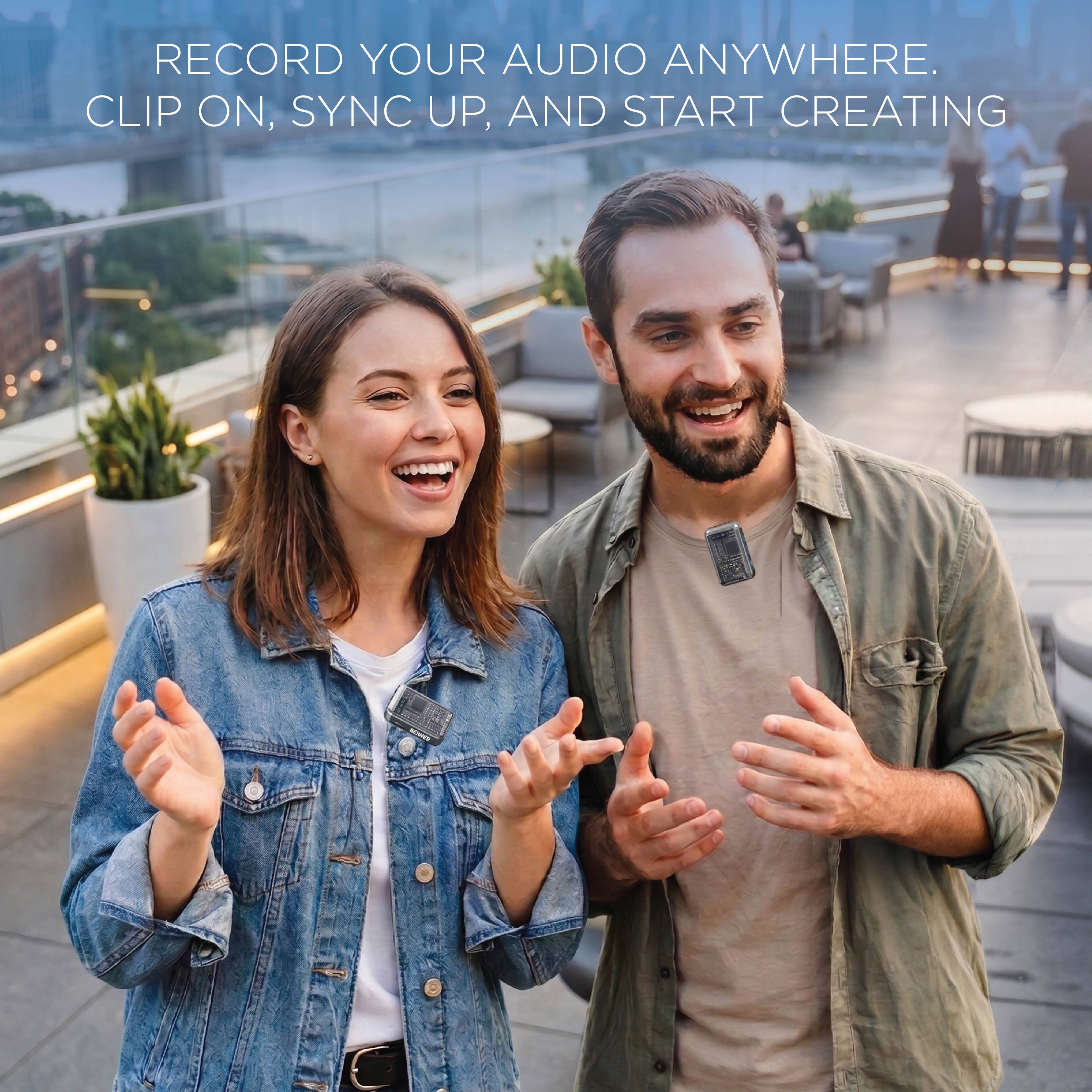 RECORD YOUR AUDIO ANYWHERE.  
CLIP ON, SYNC UP, AND START CREATING