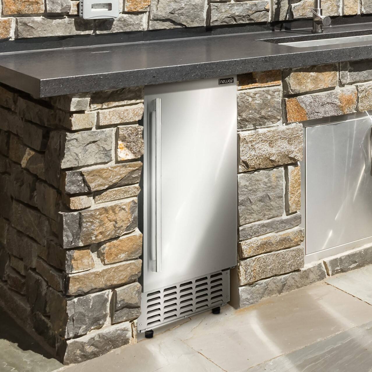 Alt View 5. NewAir - Undercounter Nugget Ice Maker, Pebble Ice Maker Producing 66 lbs. Daily, Built-in or Freestanding in Stainless Steel - Stainless steel.