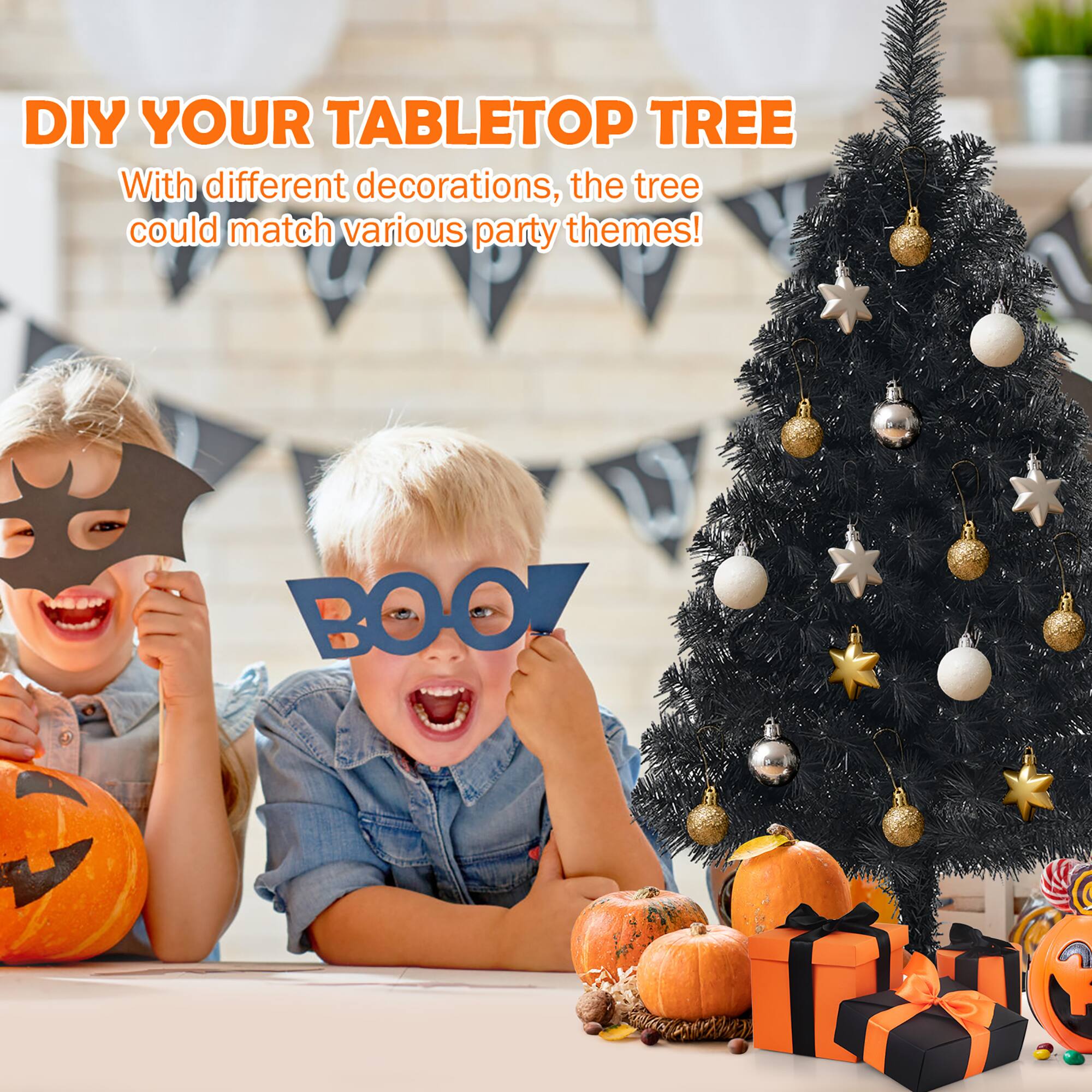 DIY Your Tabletop Tree With Different Decorations, The Tree Could Match Various Party Themes!