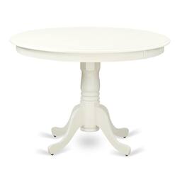 East West Furniture - Hartland Table 42" diameter Round Table - Finish - Linen White