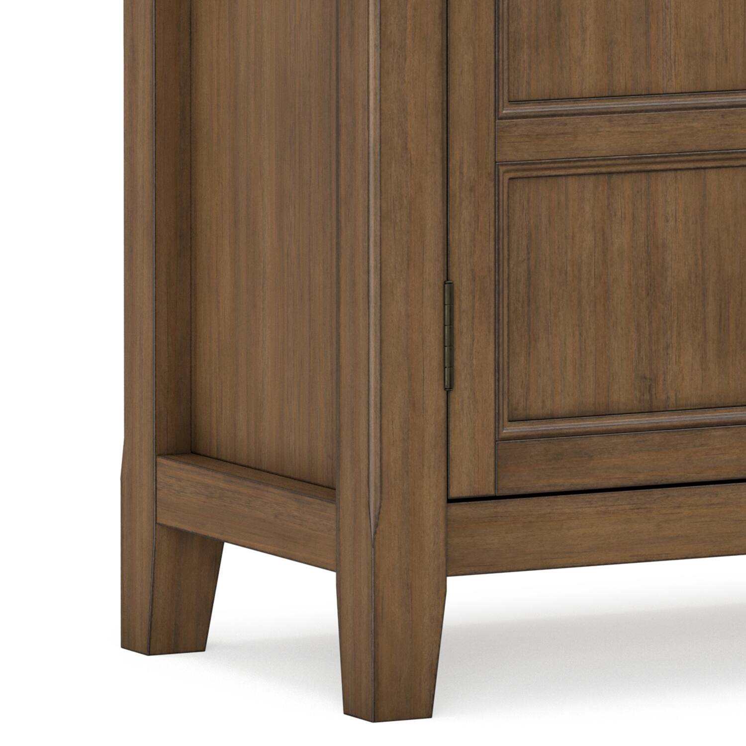 Alt View 5. Simpli Home - Burlington 30 inch Wide Solid Wood Transitional Low Storage Cabinet in Rustic Natural Aged Brown - Rustic Natural Aged Brown.