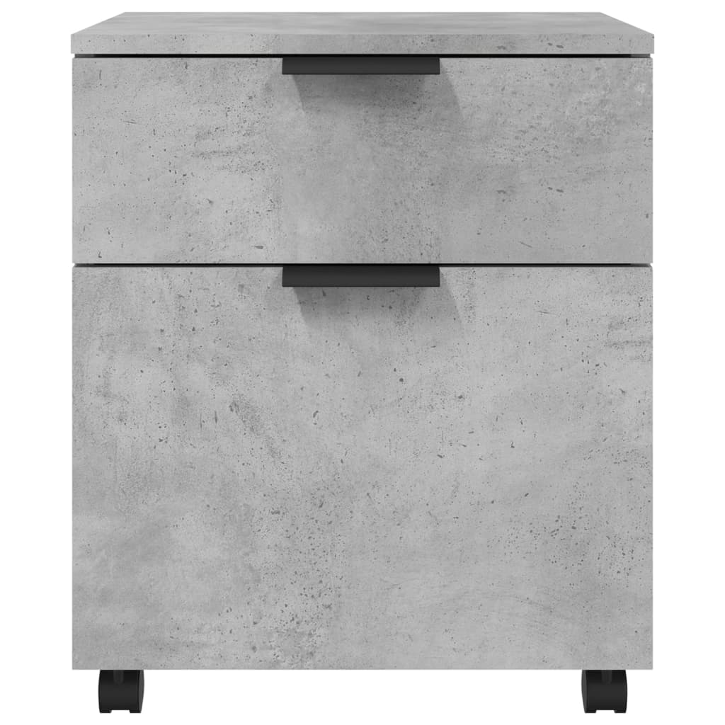 Alt View 2. Boyel Living - Concrete Gray Engineered Wood Mobile File Cabinet - Gray.