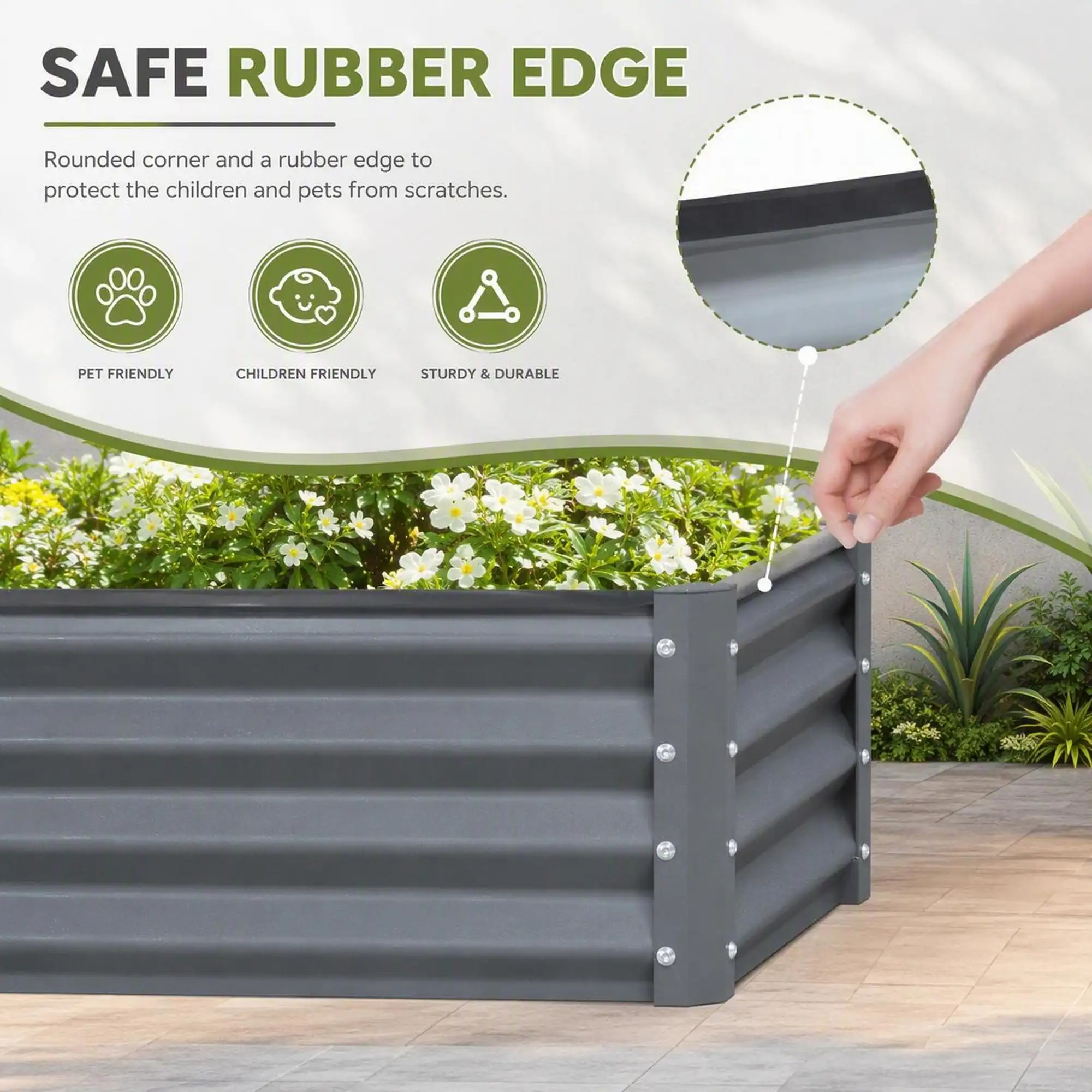 SAFE RUBBER EDGE

Rounded corner and a rubber edge to protect the children and pets from scratches.

PET FRIENDLY
CHILDREN FRIENDLY
STURDY & DURABLE