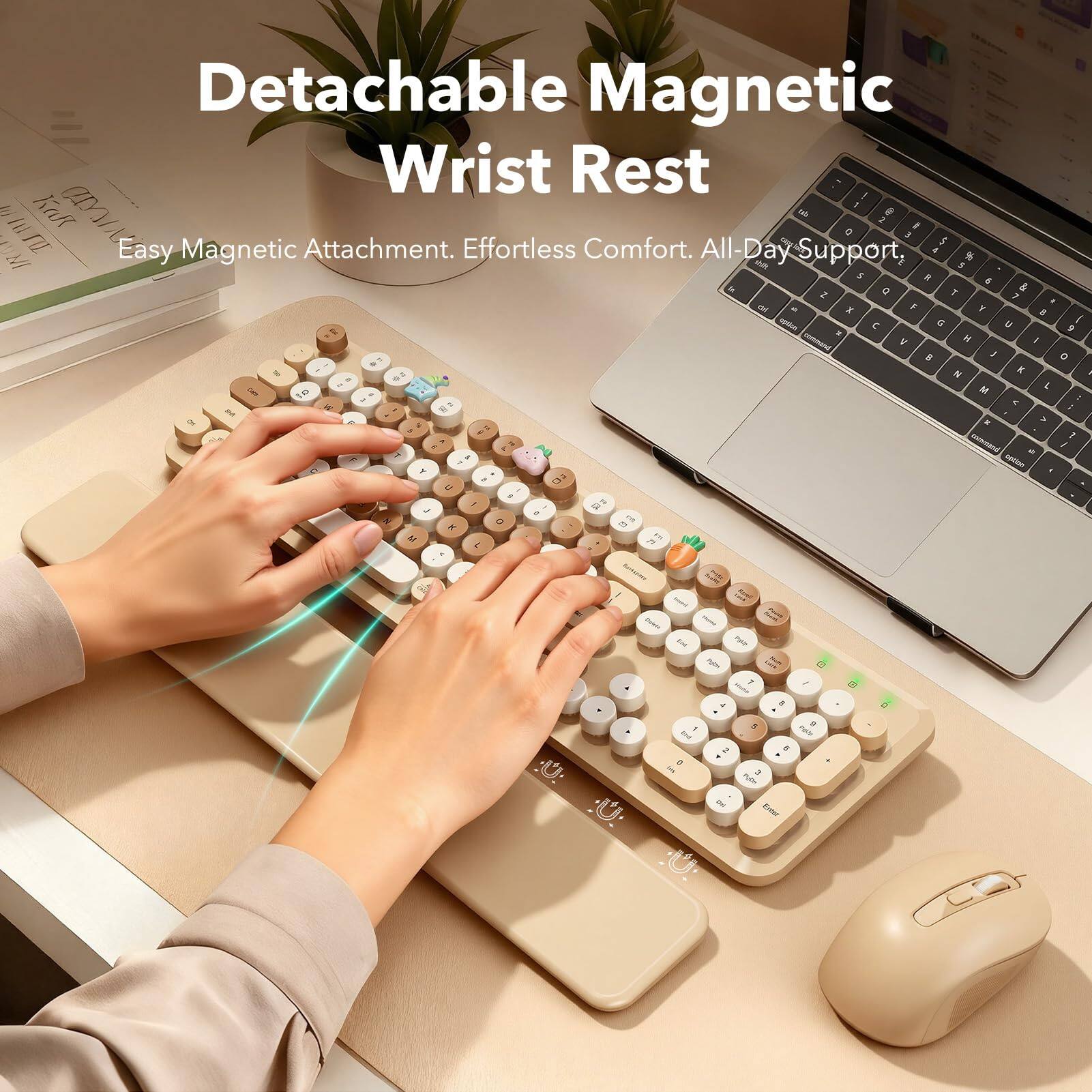 Detachable Magnetic Wrist Rest  
Easy Magnetic Attachment. Effortless Comfort. All-Day Support.